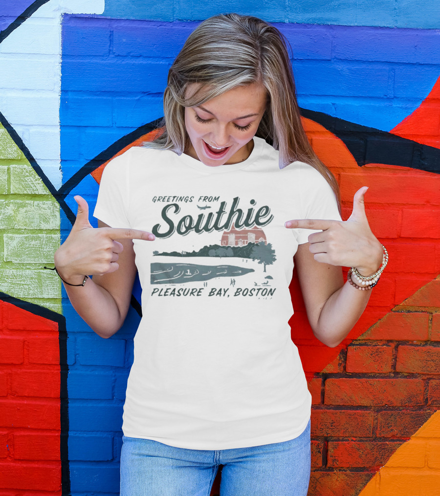 Greetings From Southie Pleasure Bay Boston Scenic Water View T-Shirt