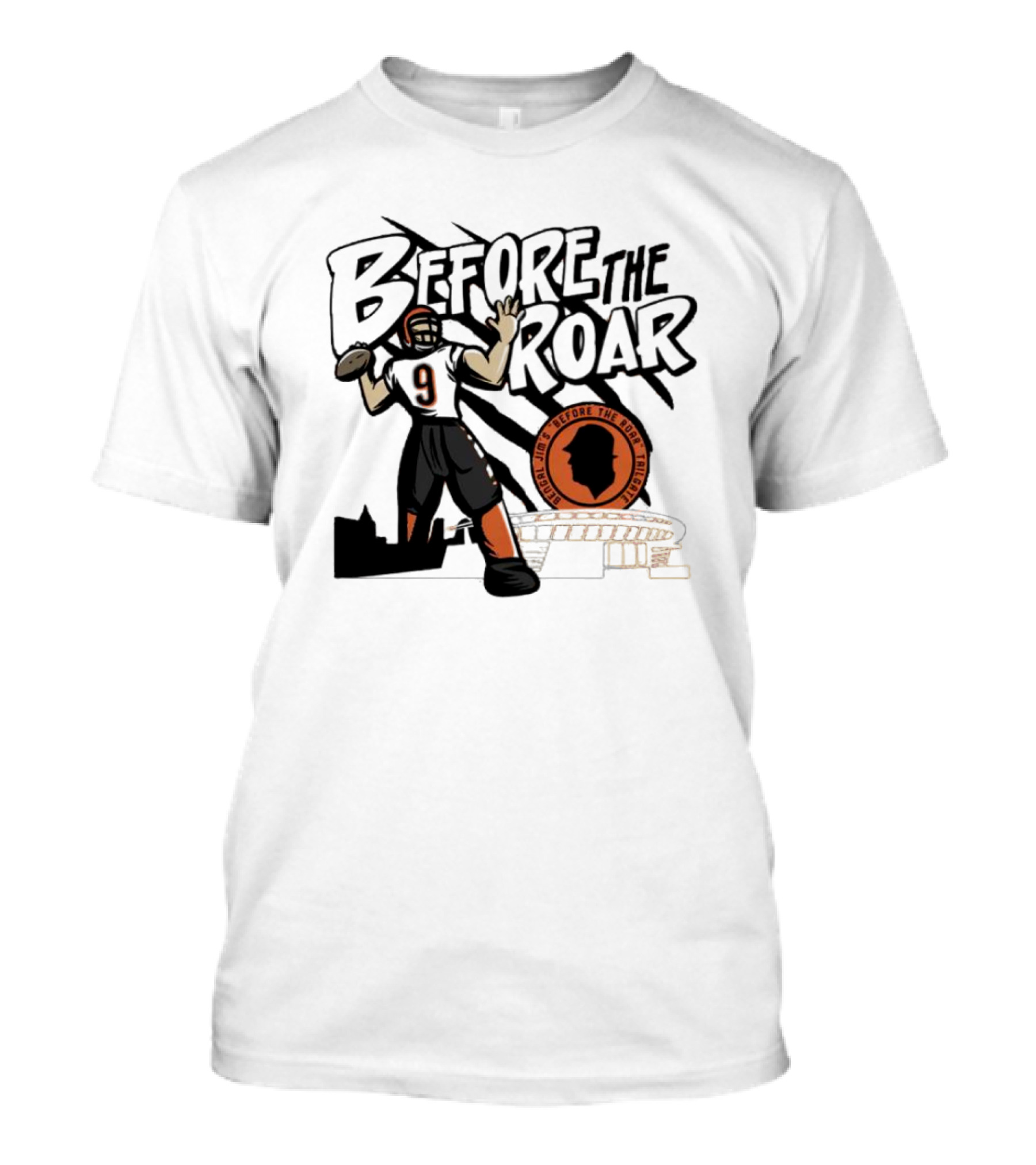 Joe Burrow Before The Roar Football Icon Cincinnati Orange T-Shirt