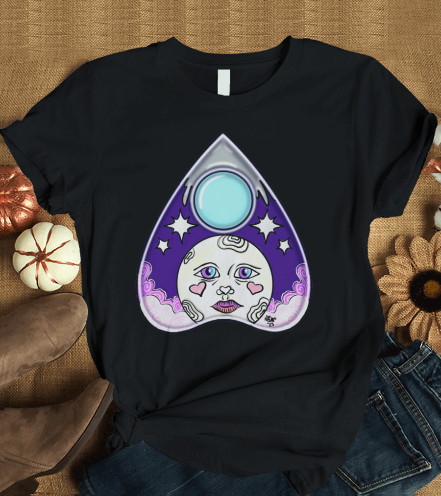 Moon Planchette Stars Face Heart Eyes T-Shirt