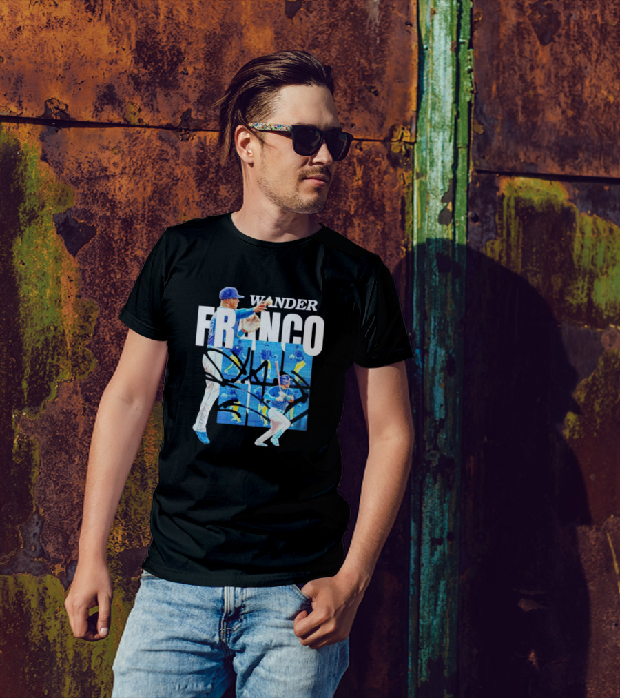 Wander Franco Baseball Dynamic Action And Signature T-Shirt