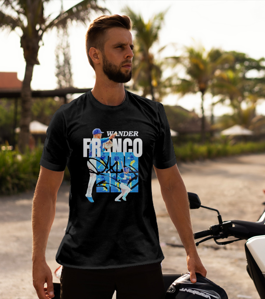 Wander Franco Baseball Dynamic Action And Signature T-Shirt
