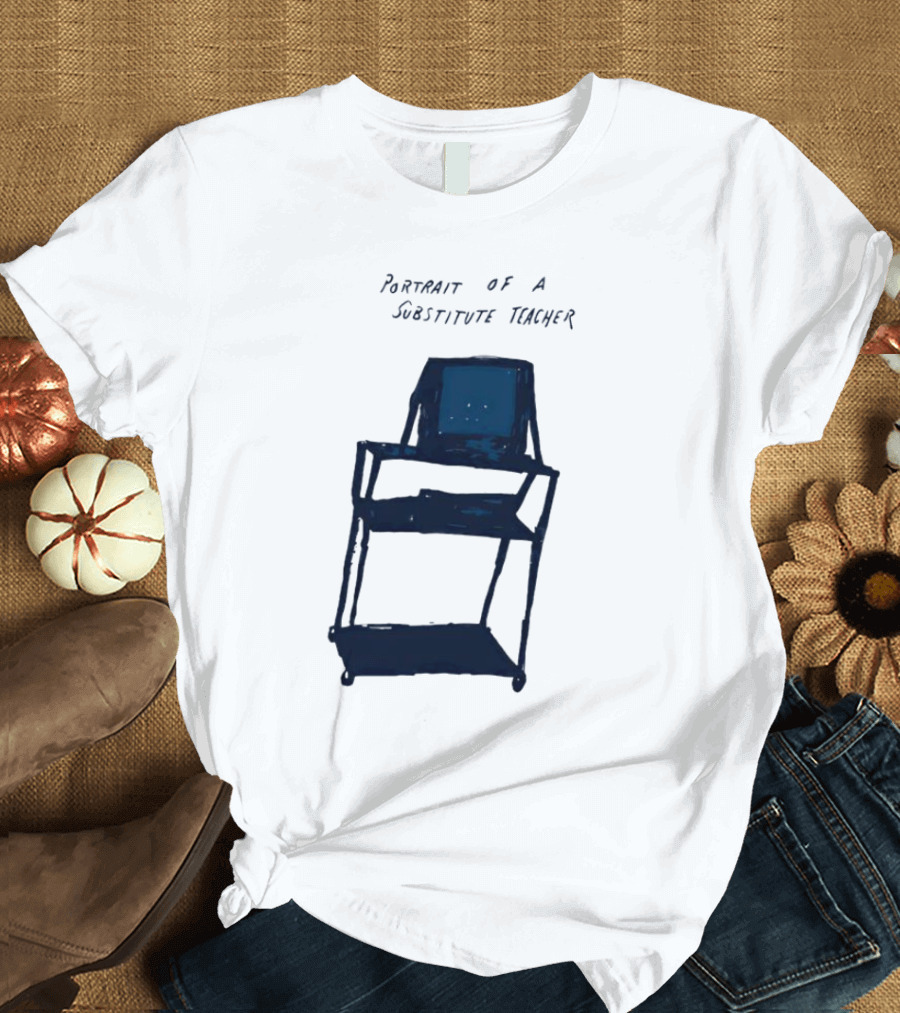 PORTRAIT OF A SUBSTITUTE TEACHER CART WITH TV T-Shirt