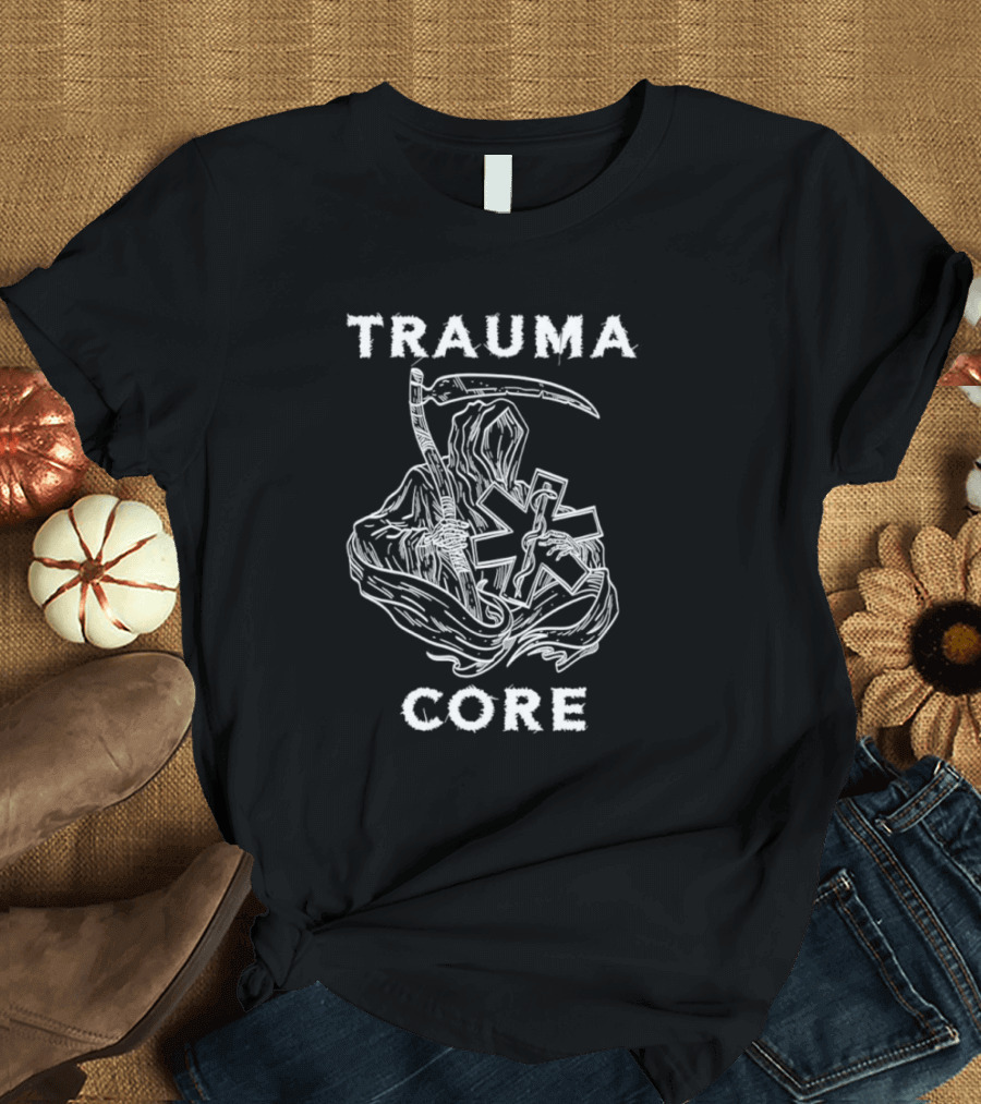 TRAUMA CORE Reaper With Scythe And Star Of Life T-Shirt
