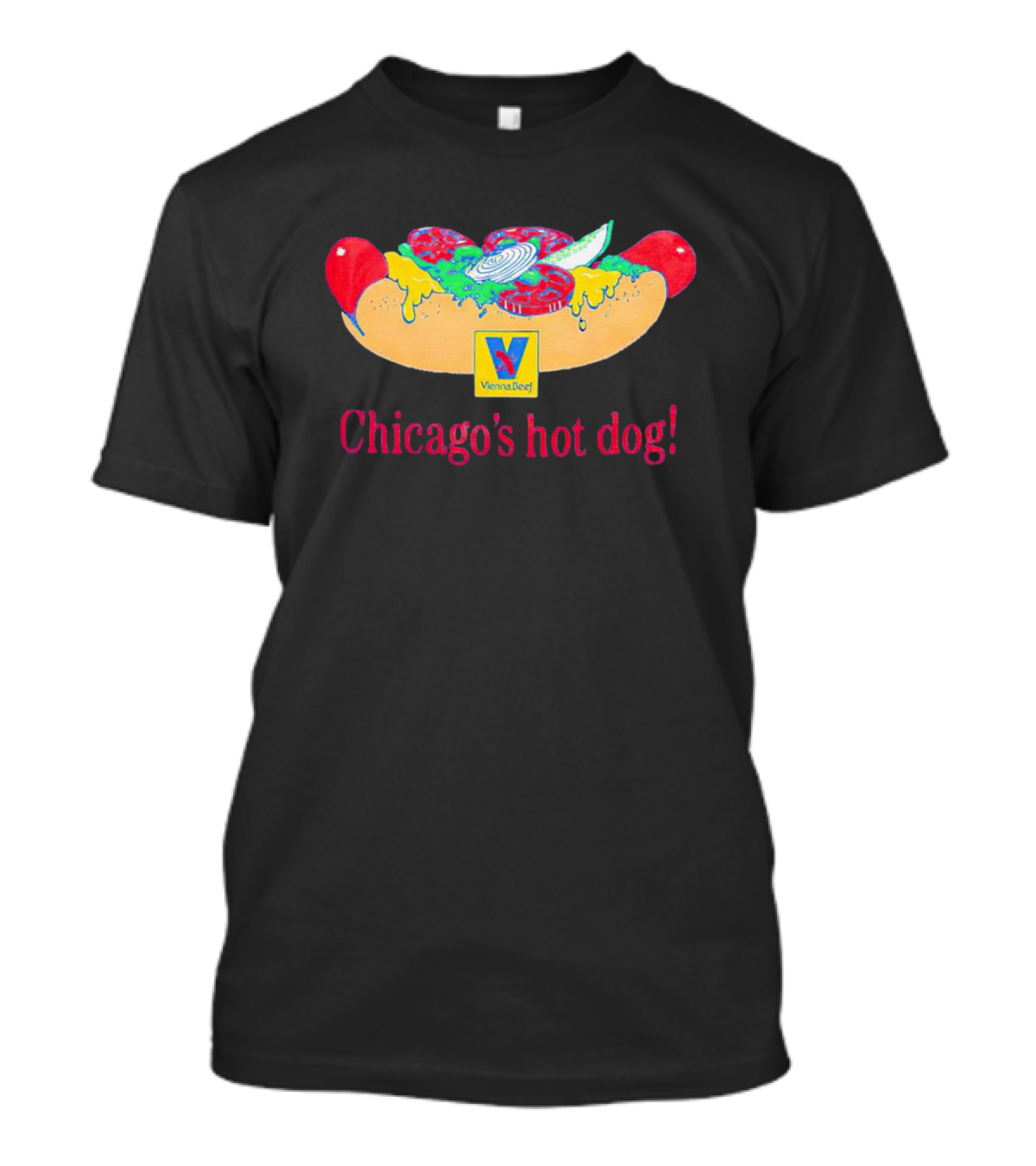 Vienna Beef Chicago's Hot Dog With Iconic Logo And Toppings T-Shirt