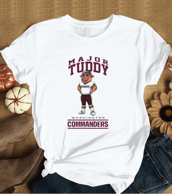 Washington Commanders Major Tuddy Pig Mascot T-Shirt