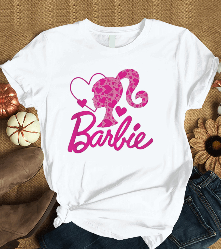 Barbie Heart Silhouette Pink T-Shirt