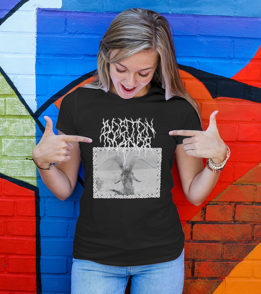 Boston Manor Goat Black Metal Style Monochrome T-Shirt