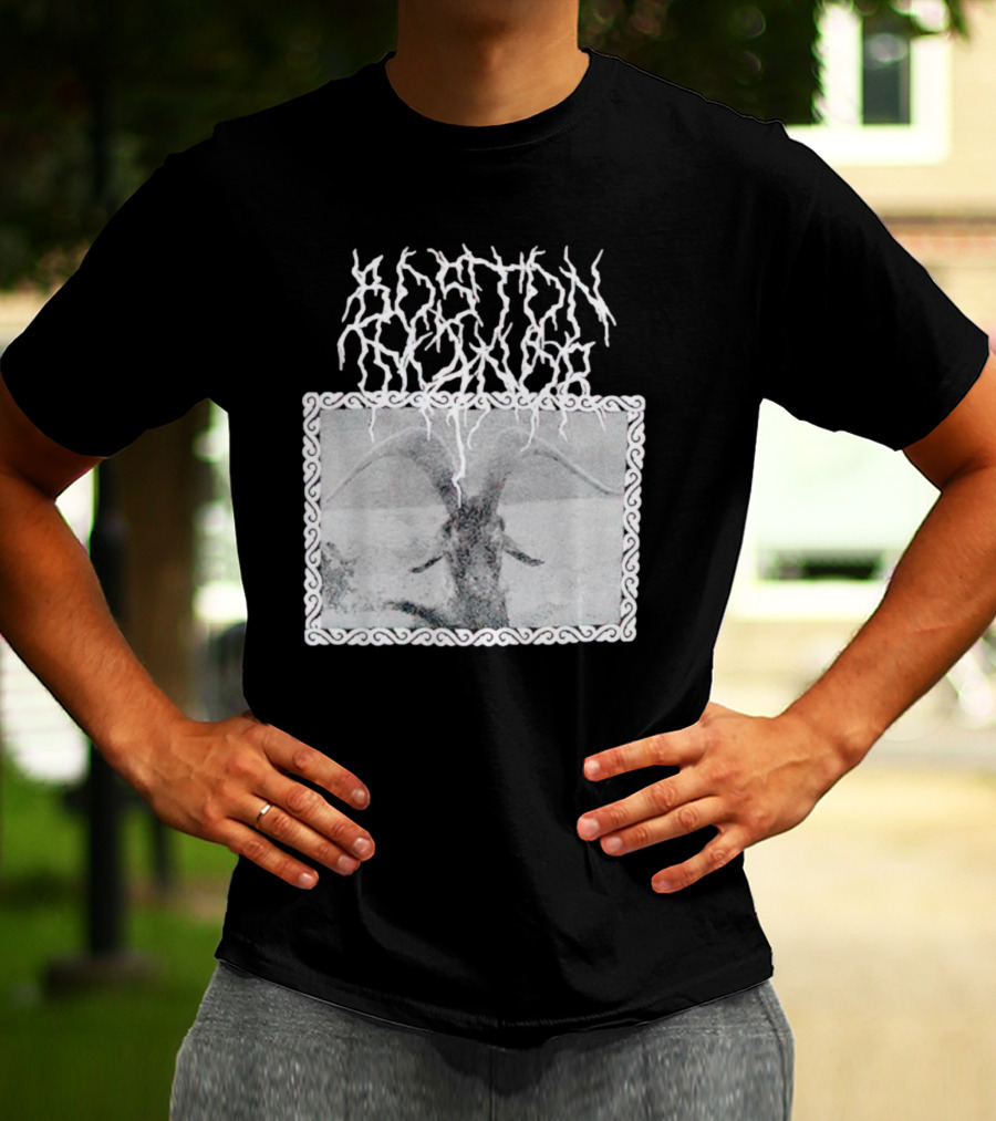 Boston Manor Goat Black Metal Style Monochrome T-Shirt