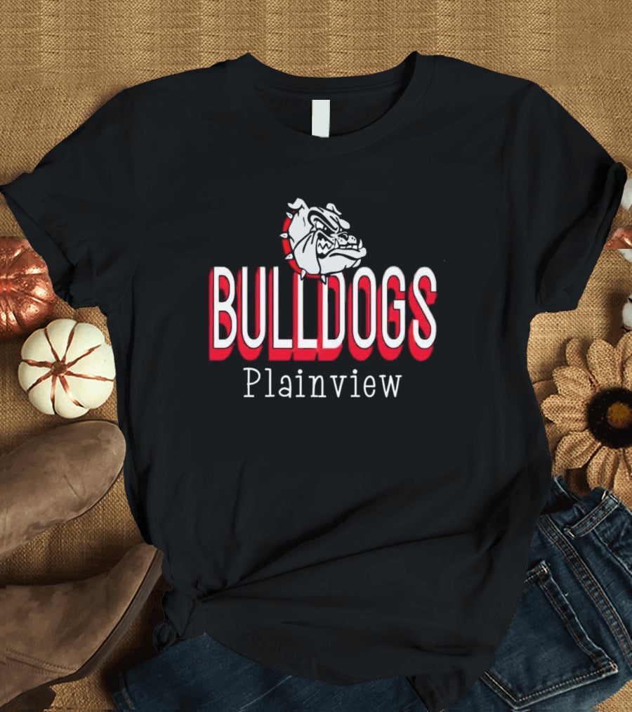 Bulldogs Plainview Bold Red And White Mascot T-Shirt