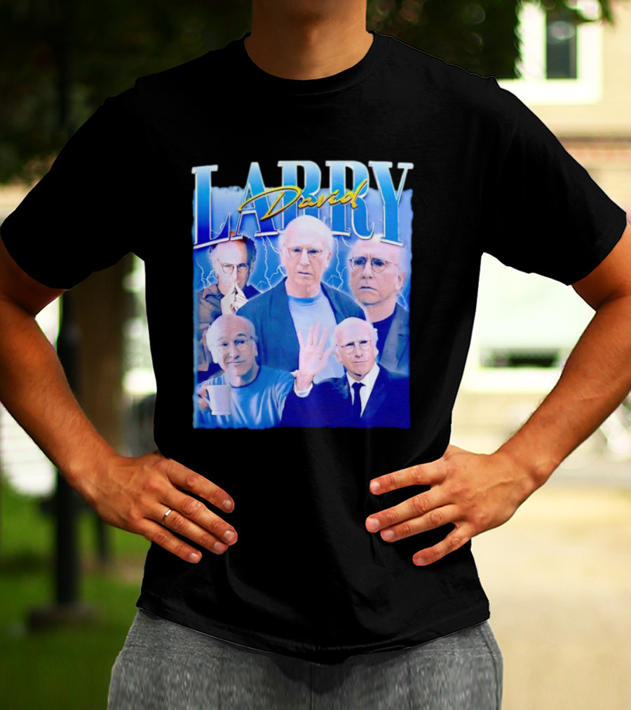 Larry David Collage Blue Lightning T-Shirt