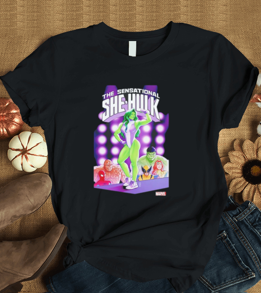 The Sensational She-Hulk Marvel Comic Heroes Hulk Spider-Man Wolverine T-Shirt