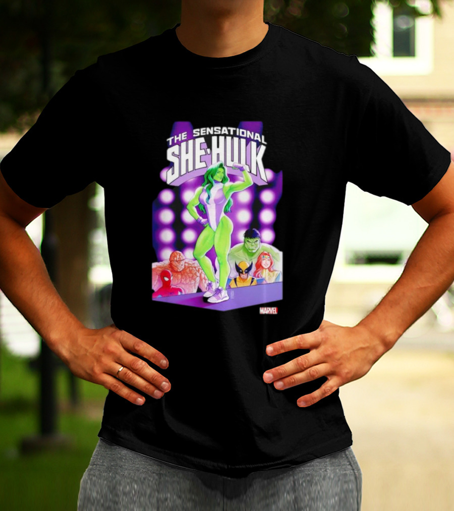 The Sensational She-Hulk Marvel Comic Heroes Hulk Spider-Man Wolverine T-Shirt