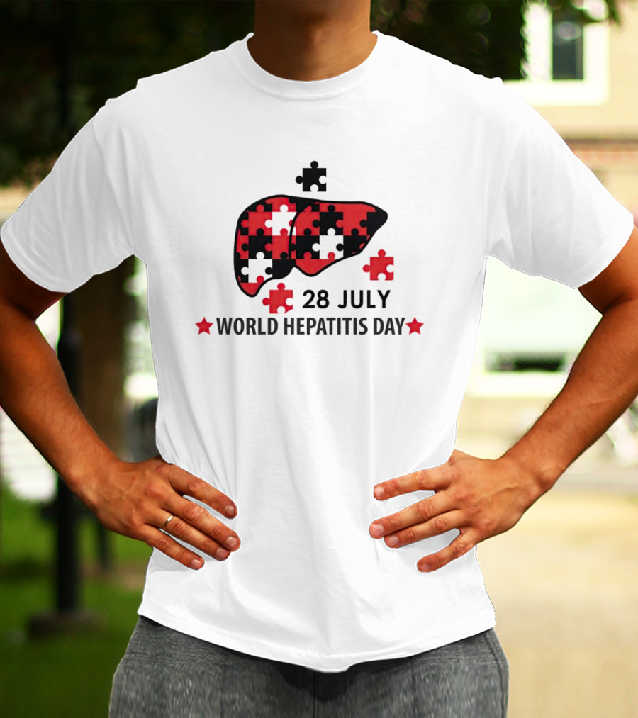 28 July World Hepatitis Day Liver Puzzle Awareness T-Shirt