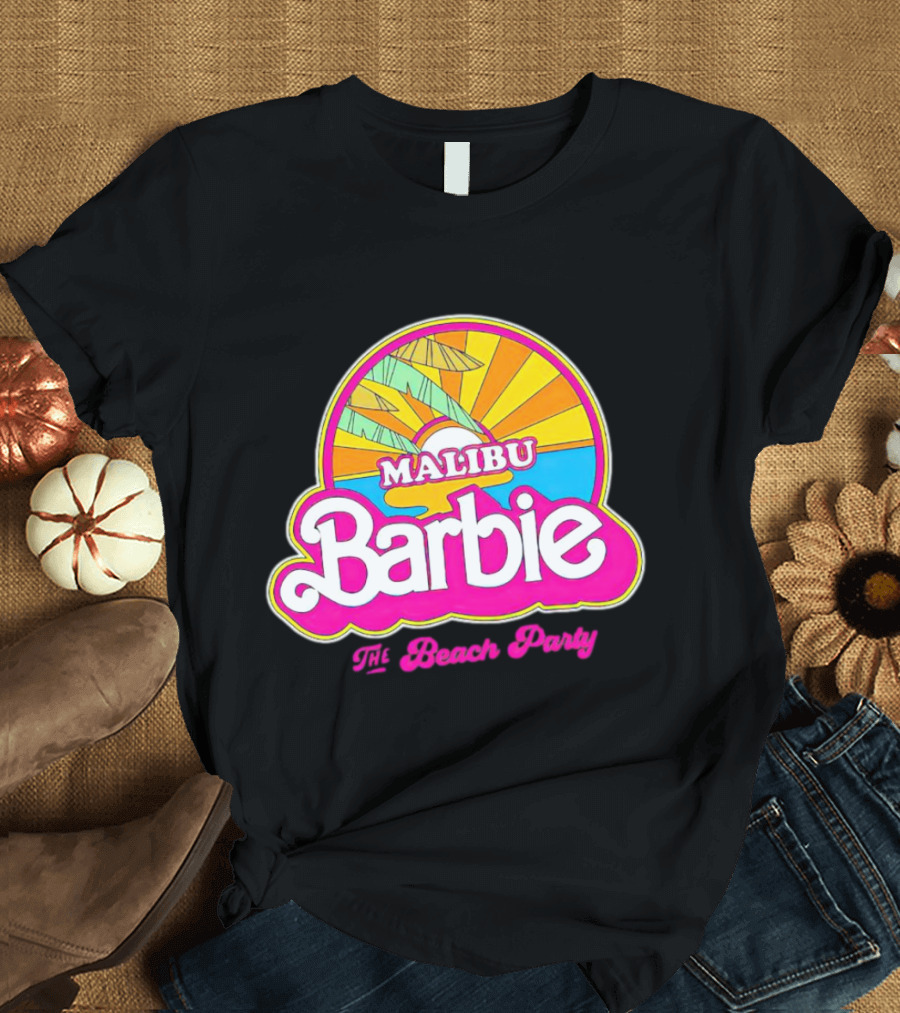 Malibu Barbie The Beach Party Retro Sunburst T-Shirt
