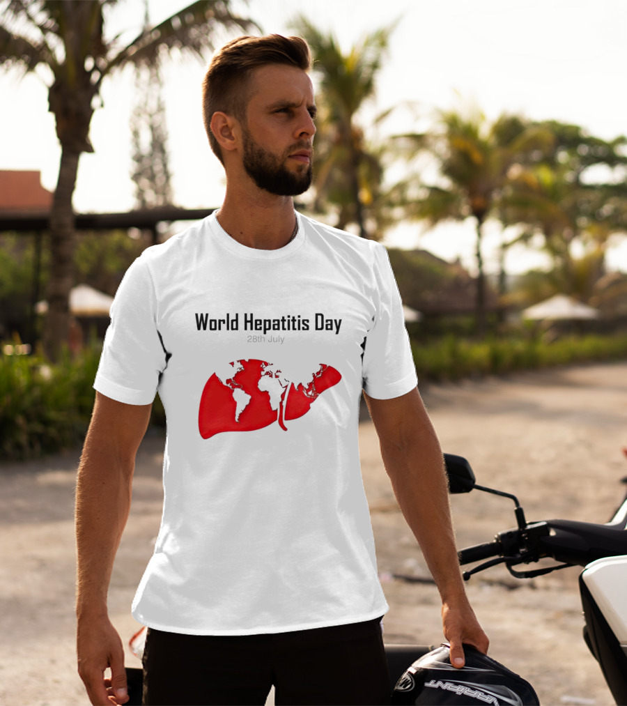 World Hepatitis Day 28th July Red Liver Map T-Shirt