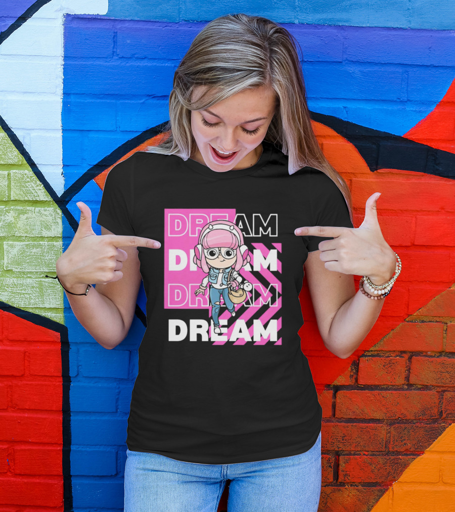 Dream Remix Pink Headphones Girl T-Shirt
