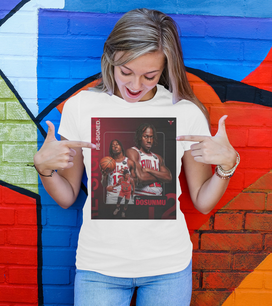 Chicago Bulls Ayo Dosunmu Re-Signed Number 12 T-Shirt