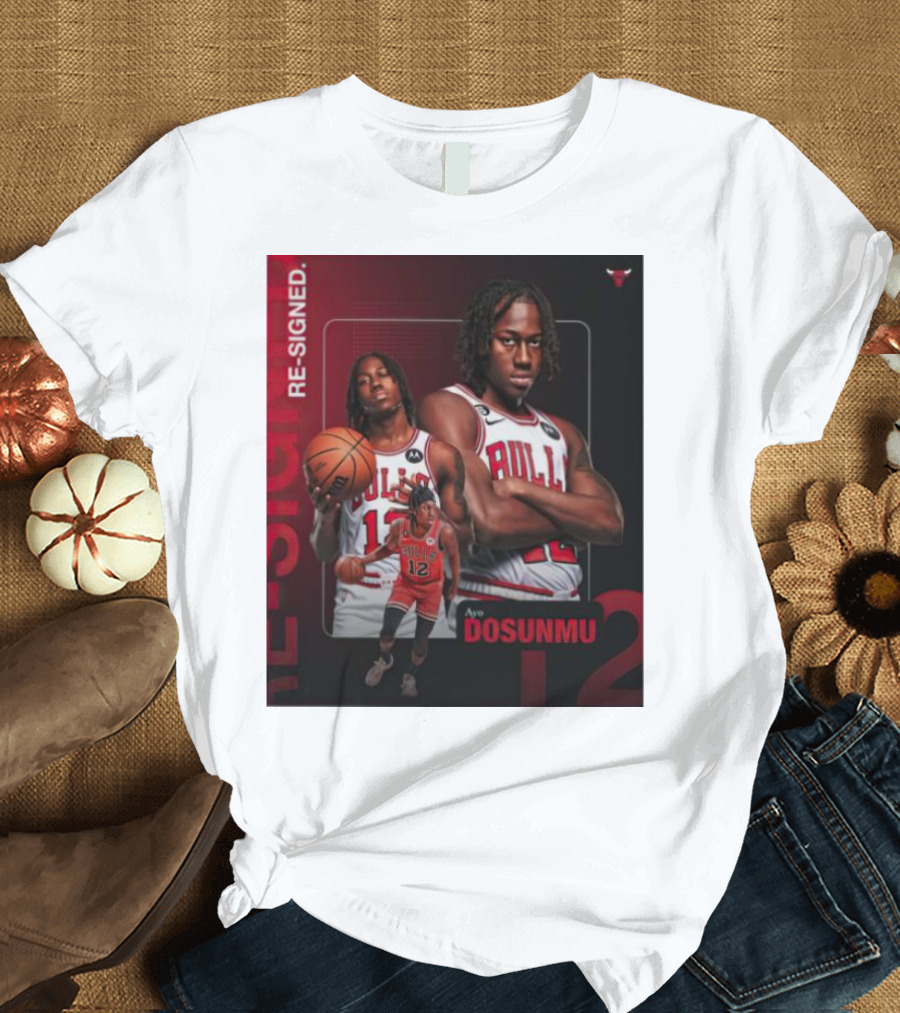 Chicago Bulls Ayo Dosunmu Re-Signed Number 12 T-Shirt