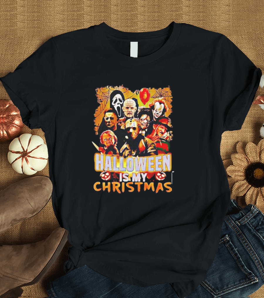 Halloween Is My Christmas Horror Movies Icons T-Shirt