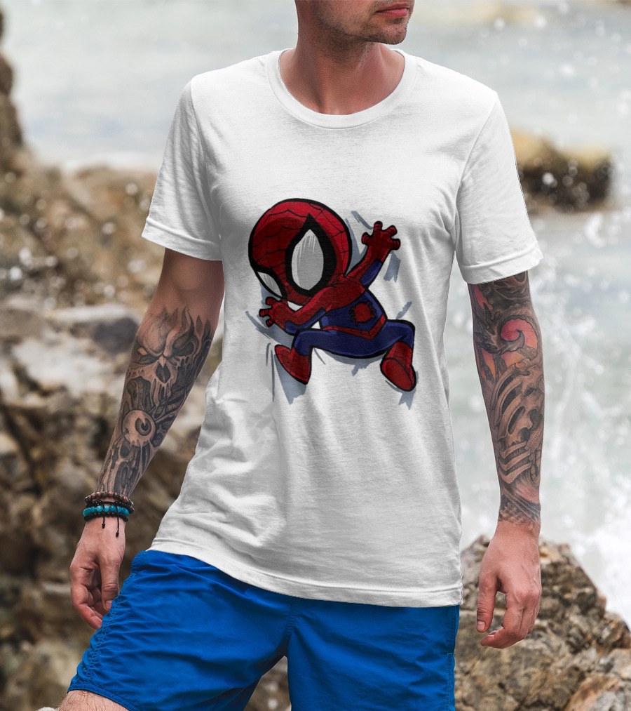 Portable Spider-Man Chibi Clinging Action T-Shirt