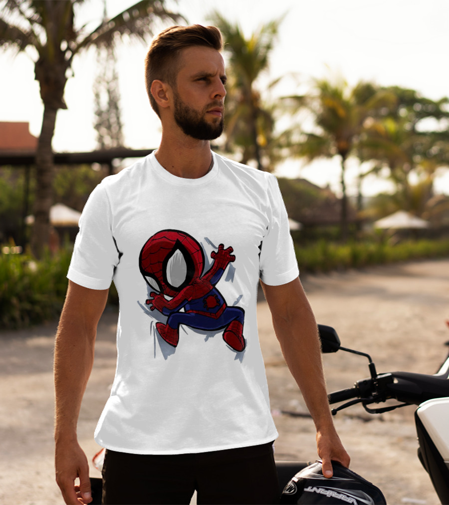 Portable Spider-Man Chibi Clinging Action T-Shirt