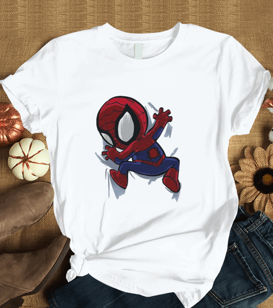 Portable Spider-Man Chibi Clinging Action T-Shirt