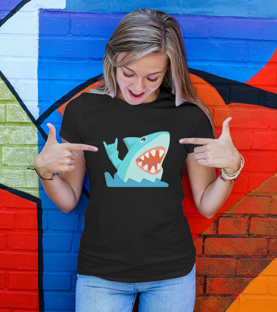 Shark Devil Horns Rock Gesture T-Shirt