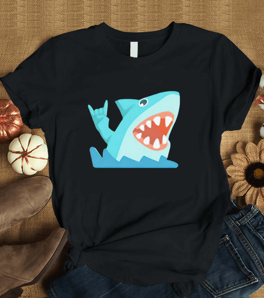 Shark Devil Horns Rock Gesture T-Shirt
