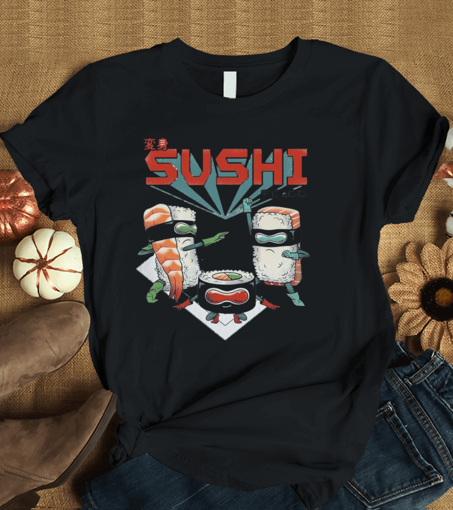 Sushi Squad Superheroes With Bandana Rolls T-Shirt