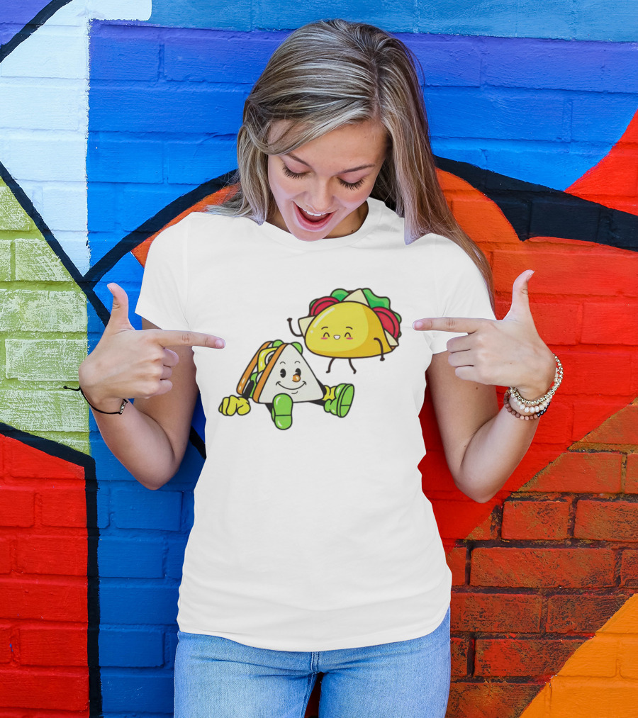 Tacos Friendship Day Happy Taco And Sandwich Duo T-Shirt