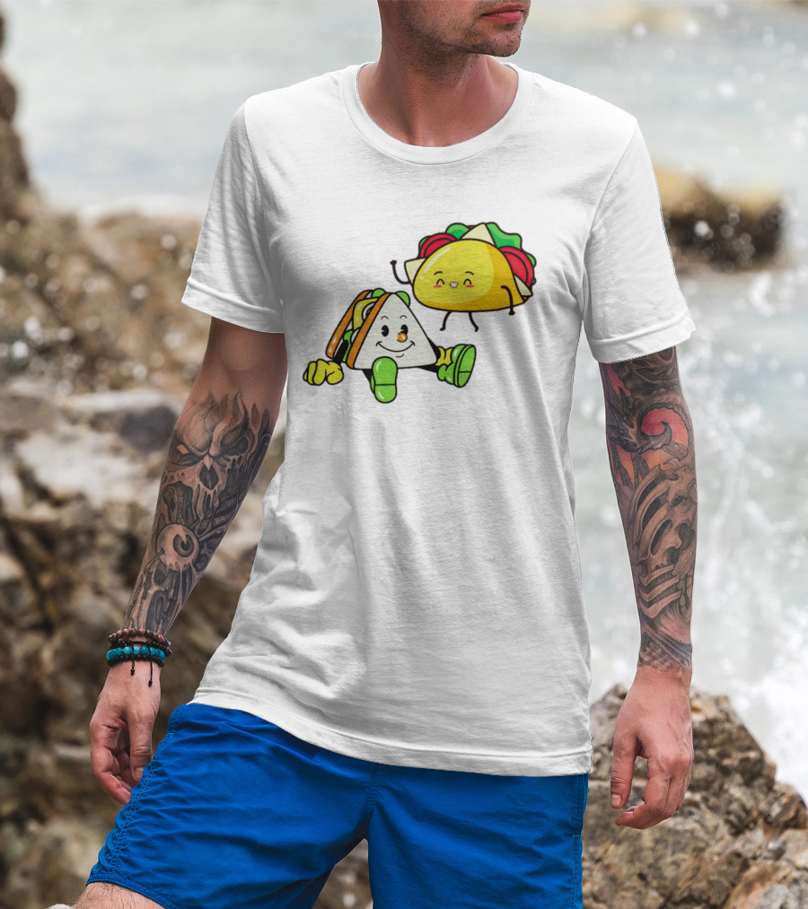 Tacos Friendship Day Happy Taco And Sandwich Duo T-Shirt