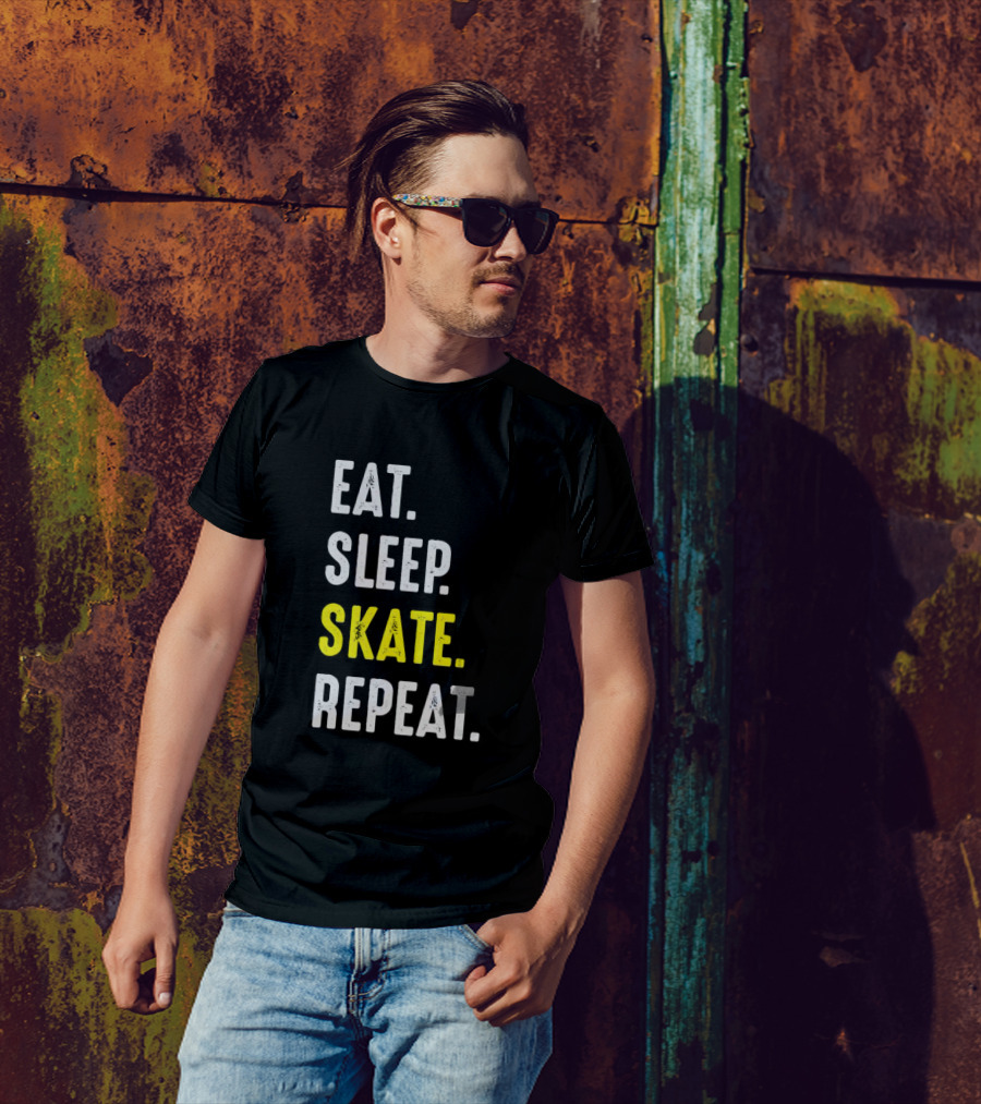 Eat Sleep Skate Repeat Classic Lifestyle Phrase T-Shirt