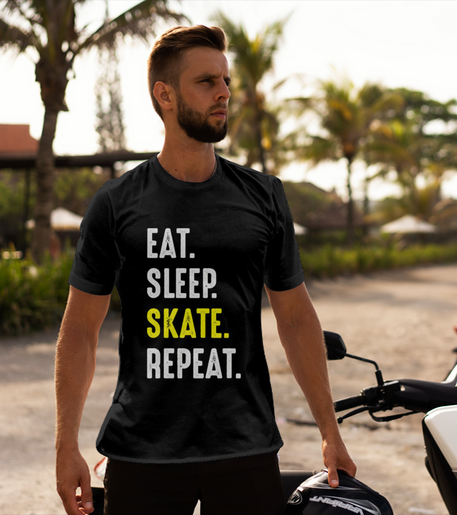 Eat Sleep Skate Repeat Classic Lifestyle Phrase T-Shirt