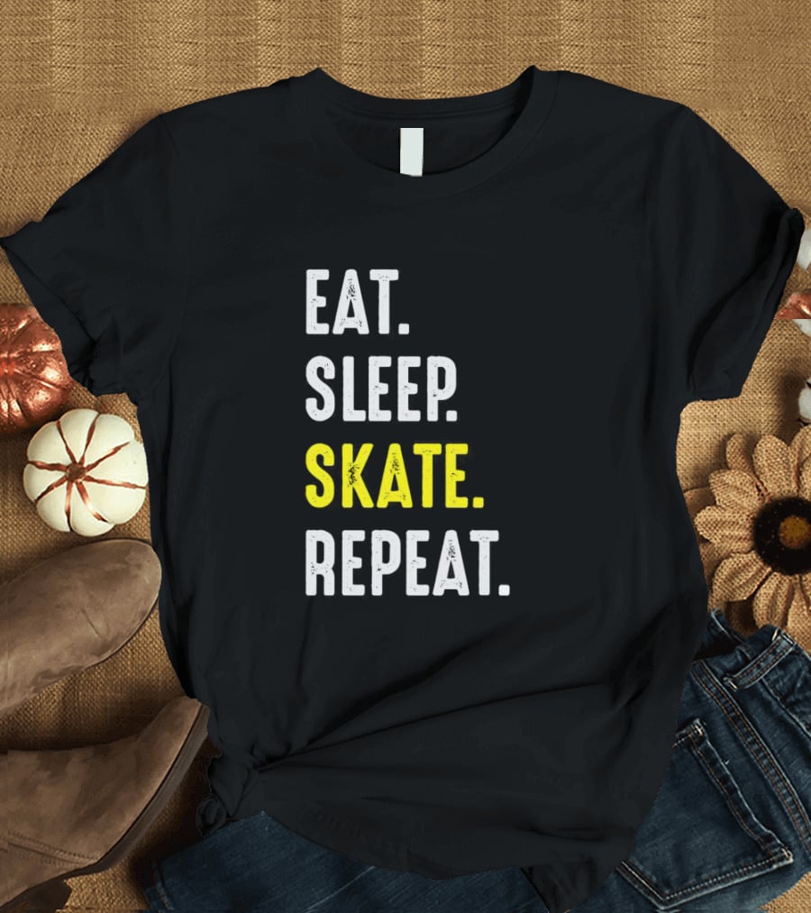 Eat Sleep Skate Repeat Classic Lifestyle Phrase T-Shirt