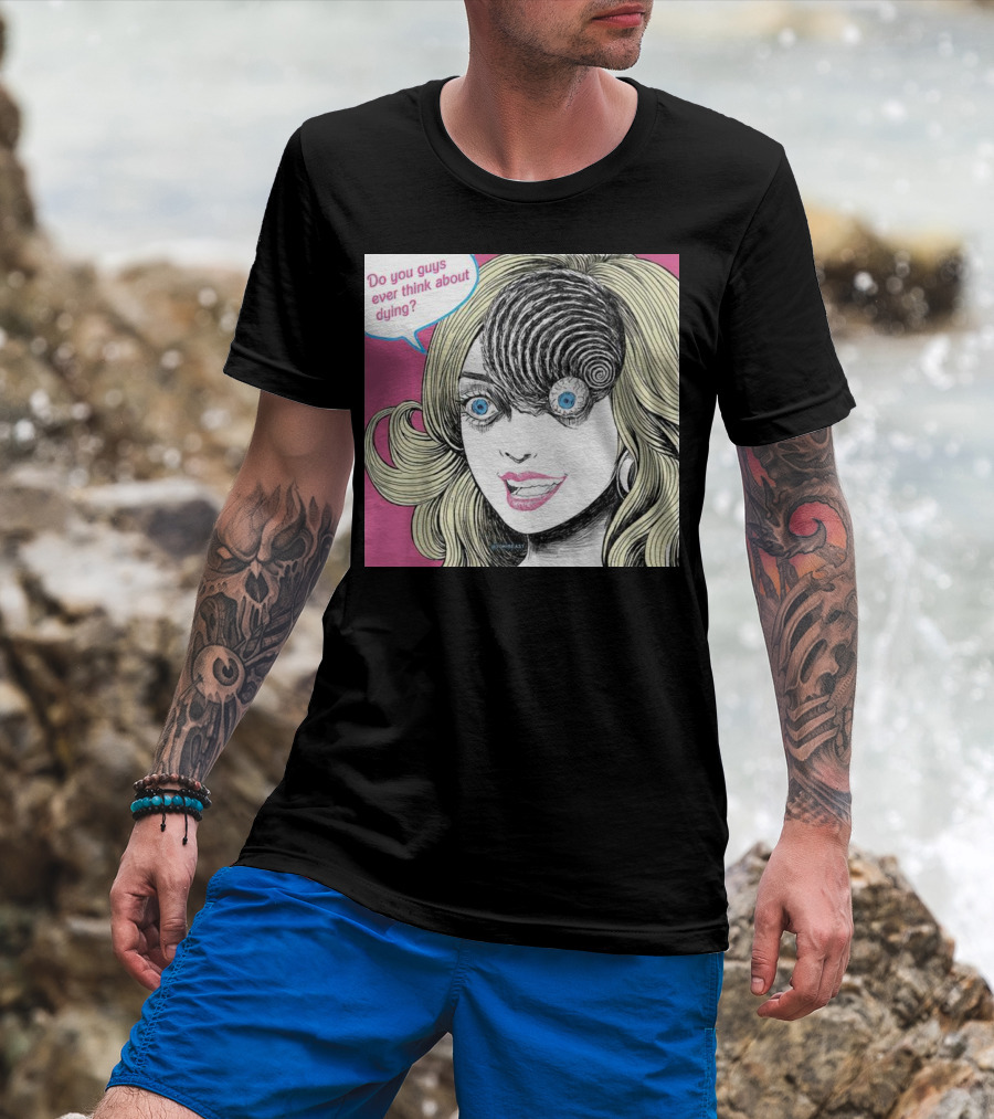 Junji Ito Barbie Do You Guys Ever Think About Dying Manga Horror Mashup T-Shirt
