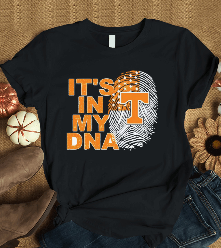 Tennessee Volunteers It's In My DNA Fingerprint American Flag T-Shirt