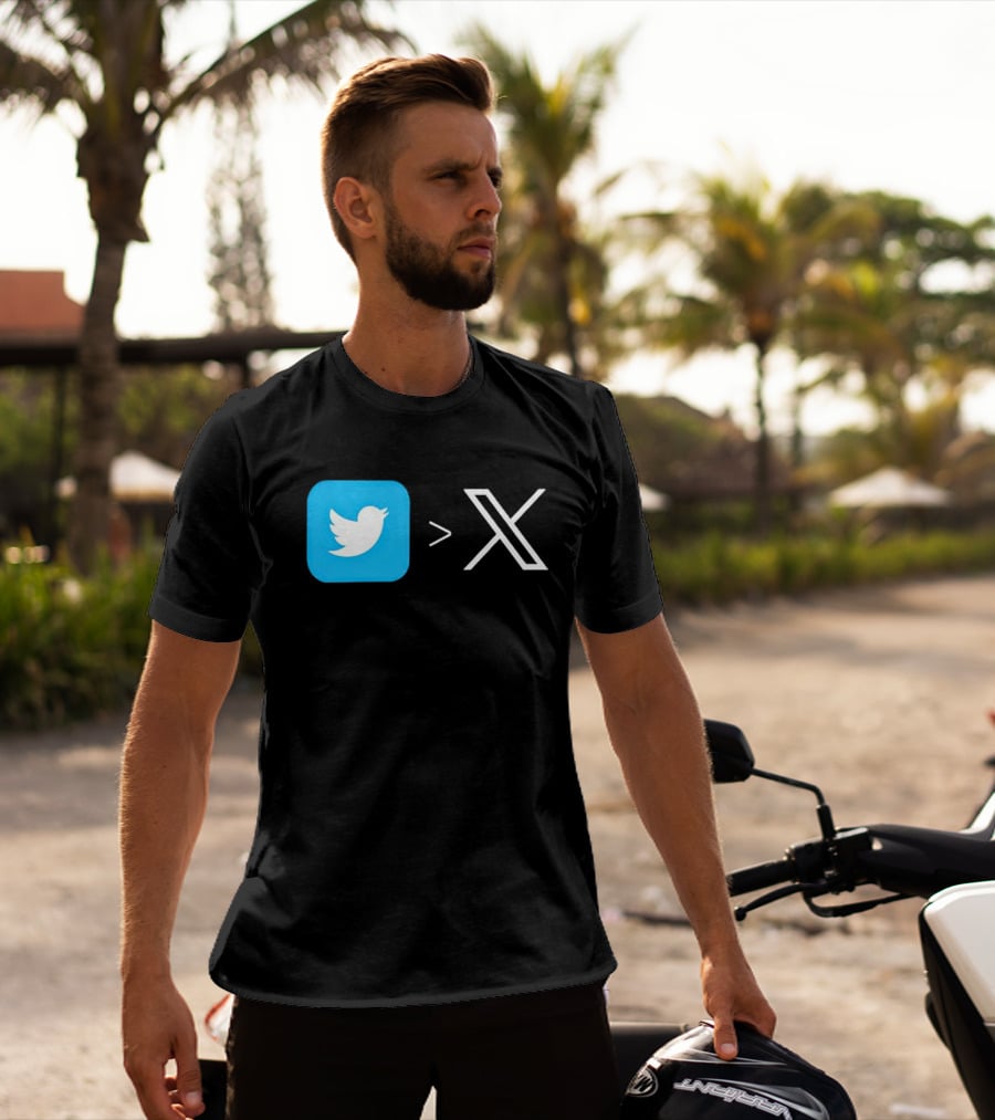 Twitter Bird Greater Than X Transition T-Shirt
