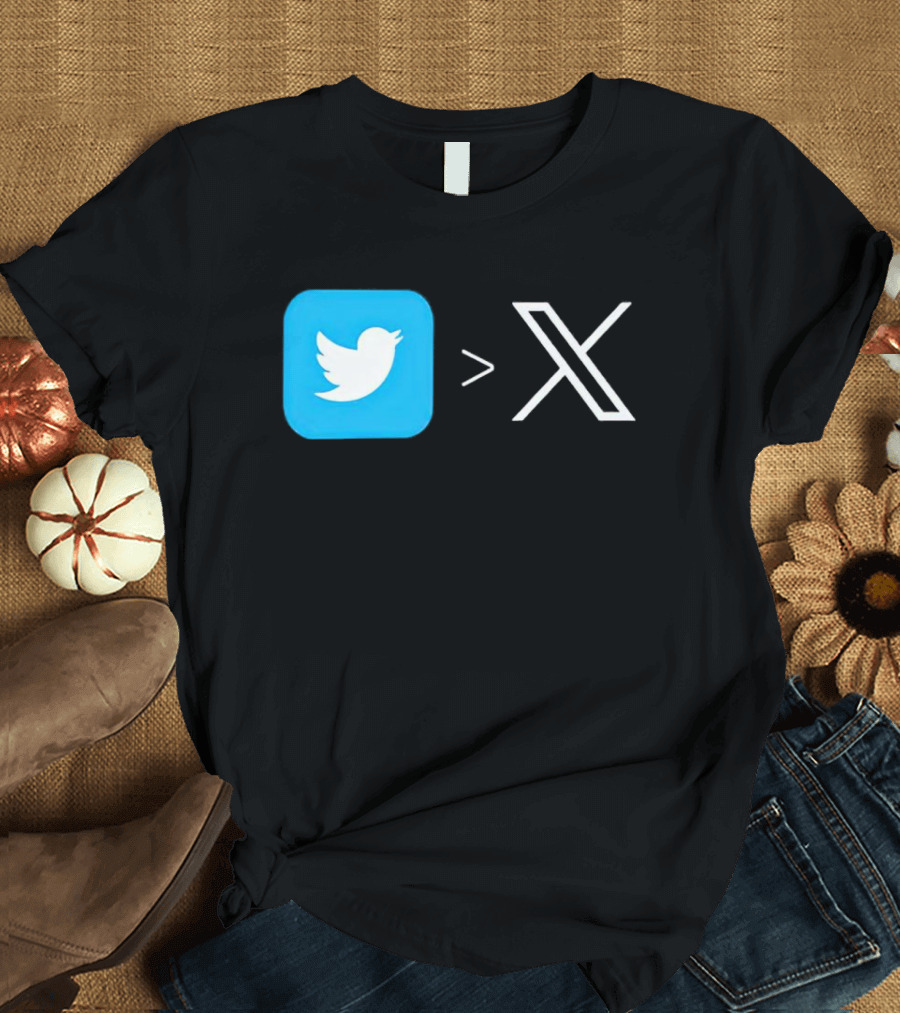 Twitter Bird Greater Than X Transition T-Shirt