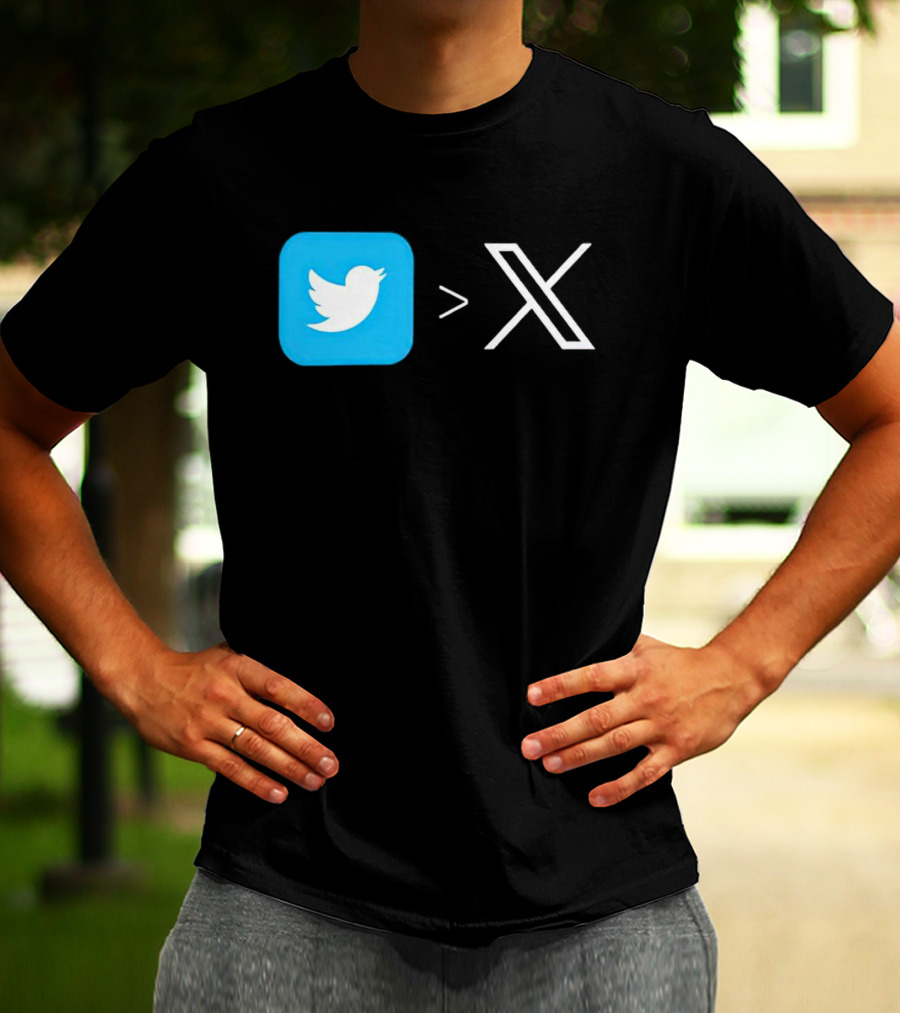 Twitter Bird Greater Than X Transition T-Shirt