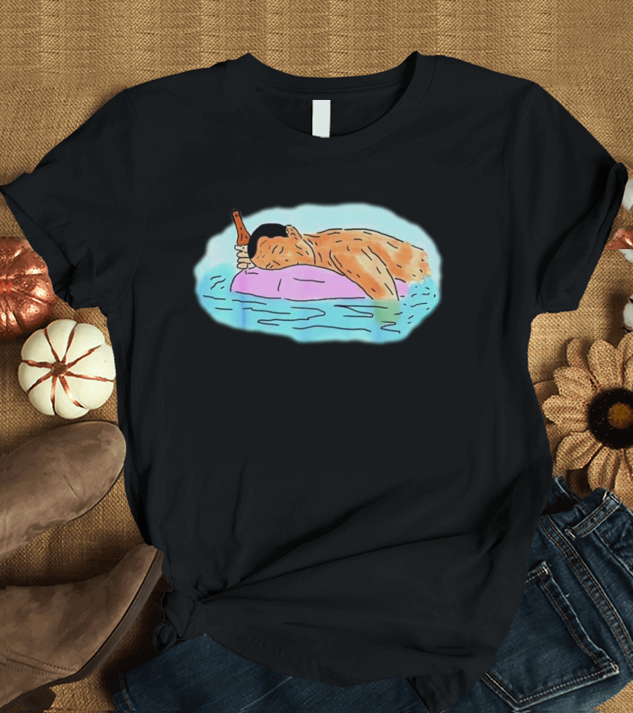 Kendall Roy Sleeping On Water With Bottle On Floatie T-Shirt