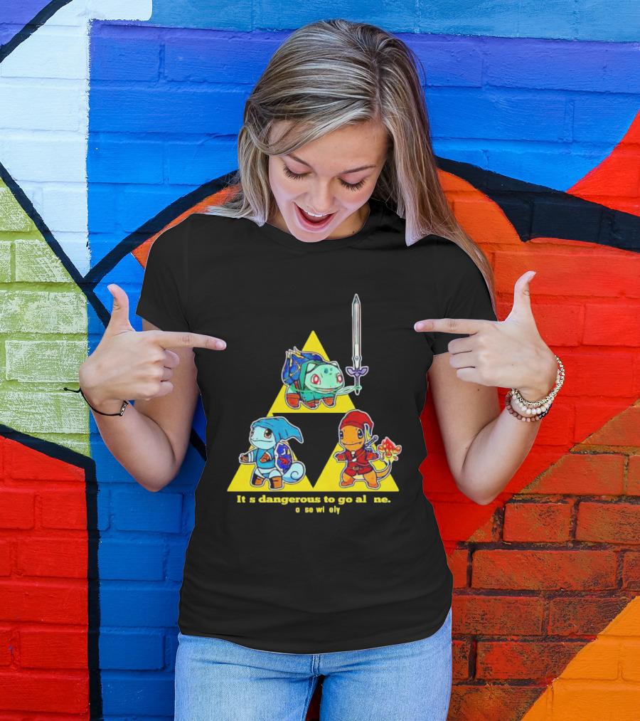 Pokemon Triforce Crossover It's Dangerous To Go Alone Choose Wisely T-Shirt