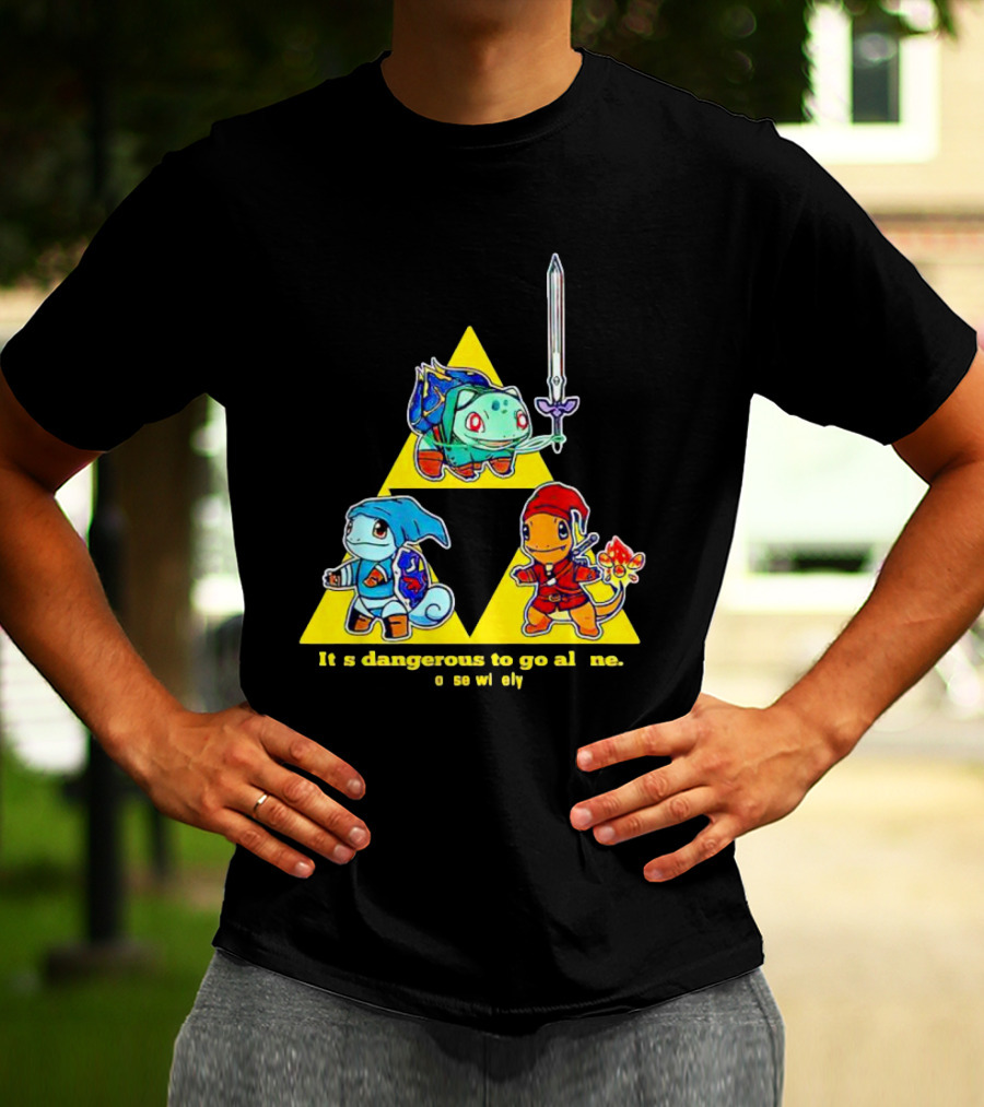 Pokemon Triforce Crossover It's Dangerous To Go Alone Choose Wisely T-Shirt