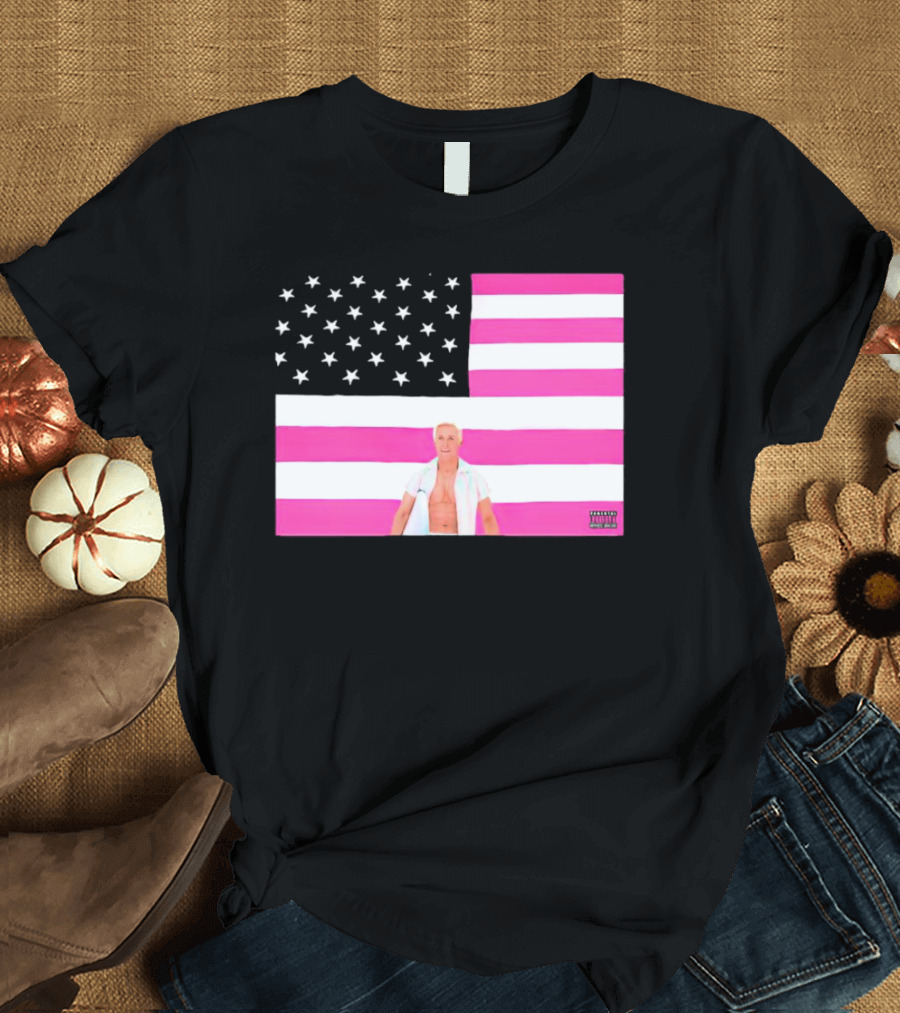 American Flag Barbie Ken Pink T-Shirt