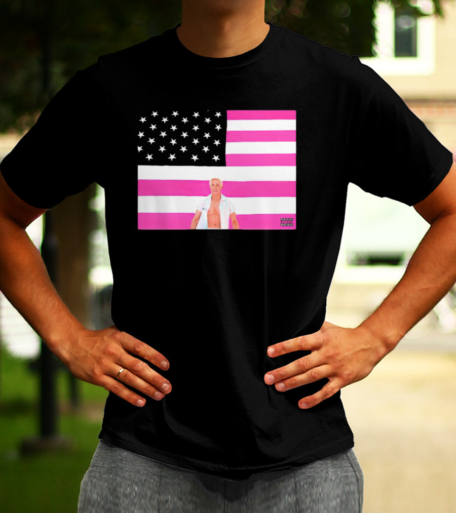 American Flag Barbie Ken Pink T-Shirt