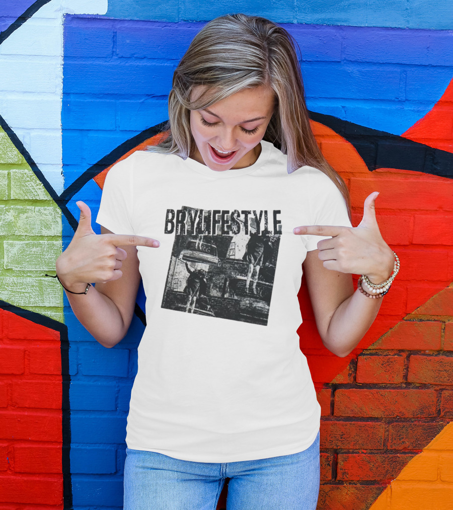 BRYLIFESTYLE Causing A Disturbance With Retro Car And Levitating Figures T-Shirt
