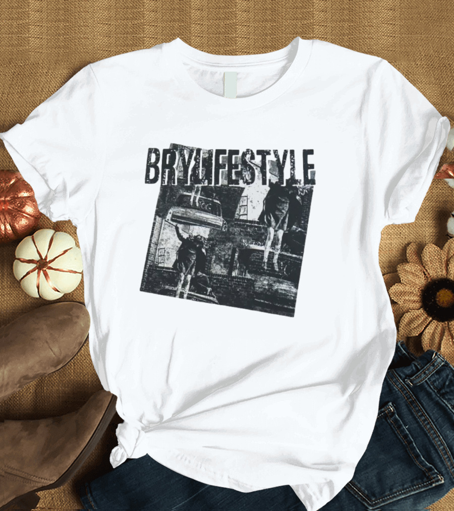 BRYLIFESTYLE Causing A Disturbance With Retro Car And Levitating Figures T-Shirt