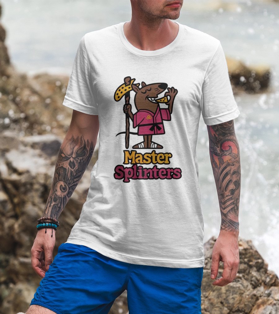 Master Splinters Pizza Slice Lover Ninja Rat T-Shirt