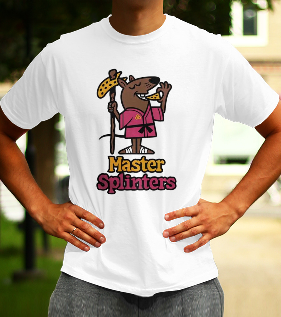 Master Splinters Pizza Slice Lover Ninja Rat T-Shirt