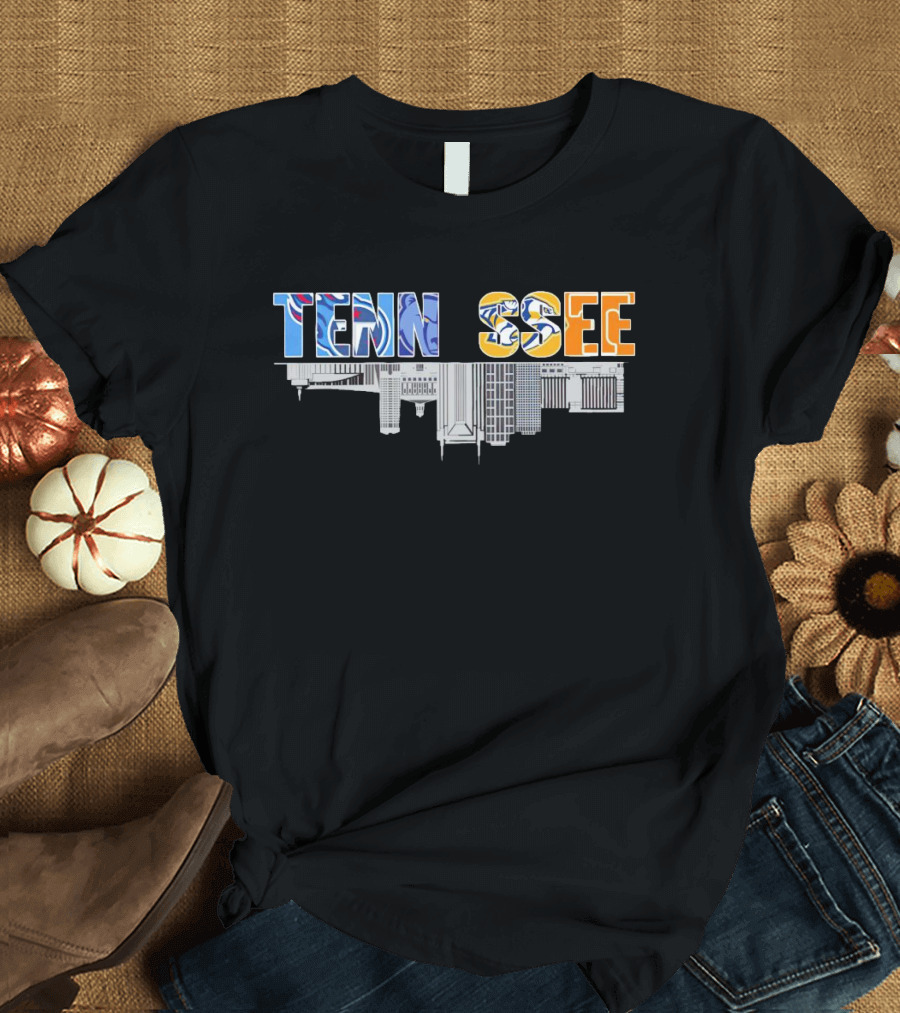 Tennessee Upside City With Team Colors And Skyline T-Shirt