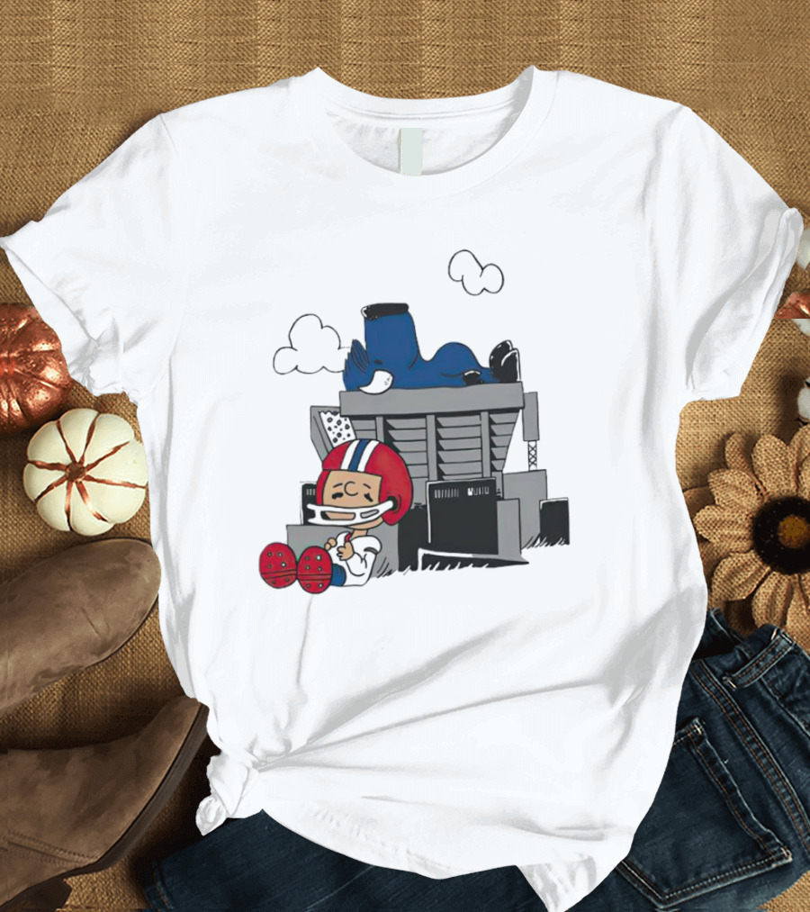 Buffalo Bills Snoopy And Woodstock Sleep Red House Football Helmet T-Shirt